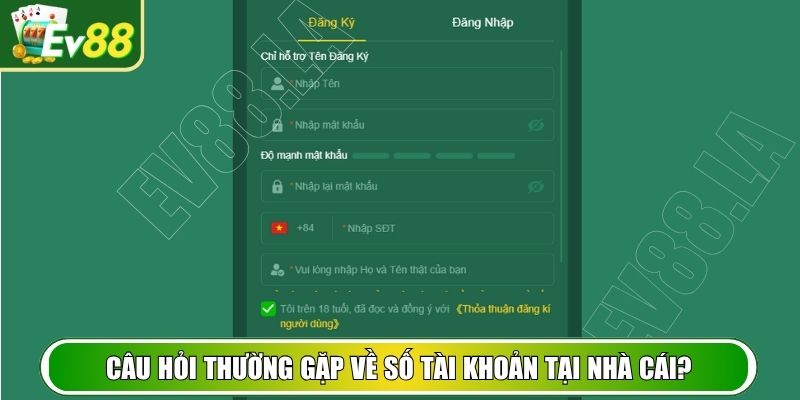 Câu hỏi về số lượng tài khoản được sở hữu